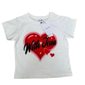 With jéan heart logo top